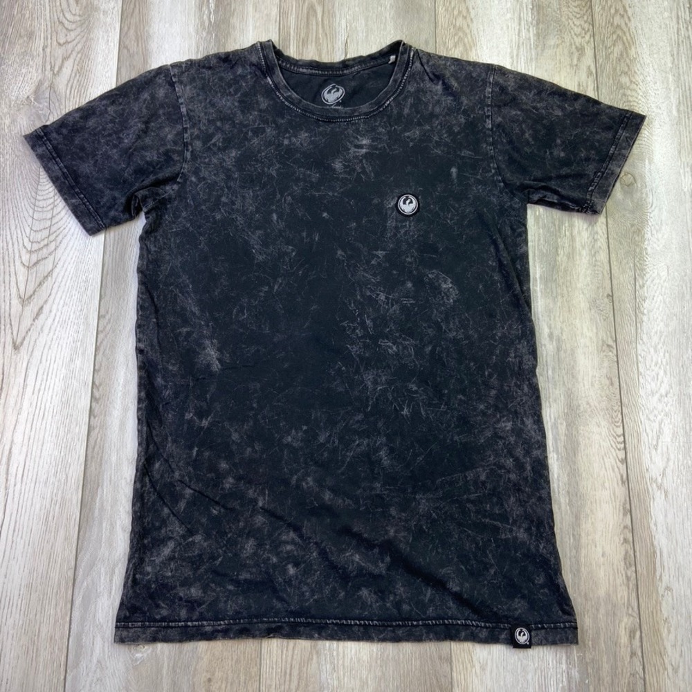 Dragon Alliance Shirt Mens Small Black Crew Neck Short Sleeve Tie Dye Men